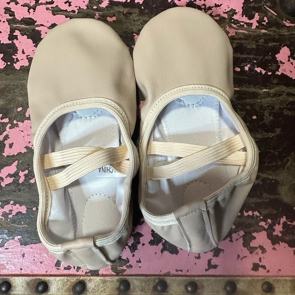 NUDE/PINK girls leather ballet slippers sz 29 (11.5-12)